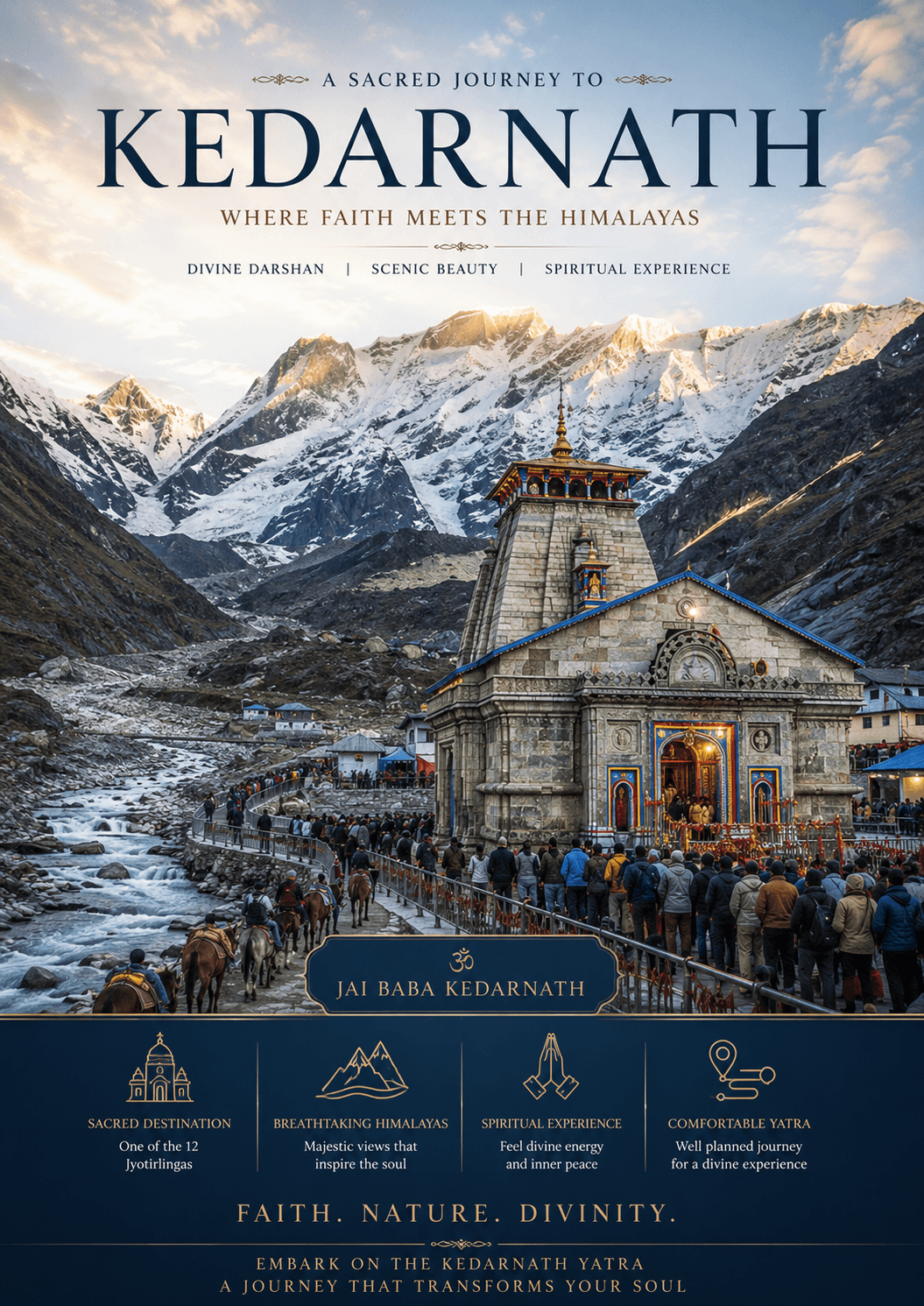 Kedarnath Temple nestled among snow-capped Himalayan peaks